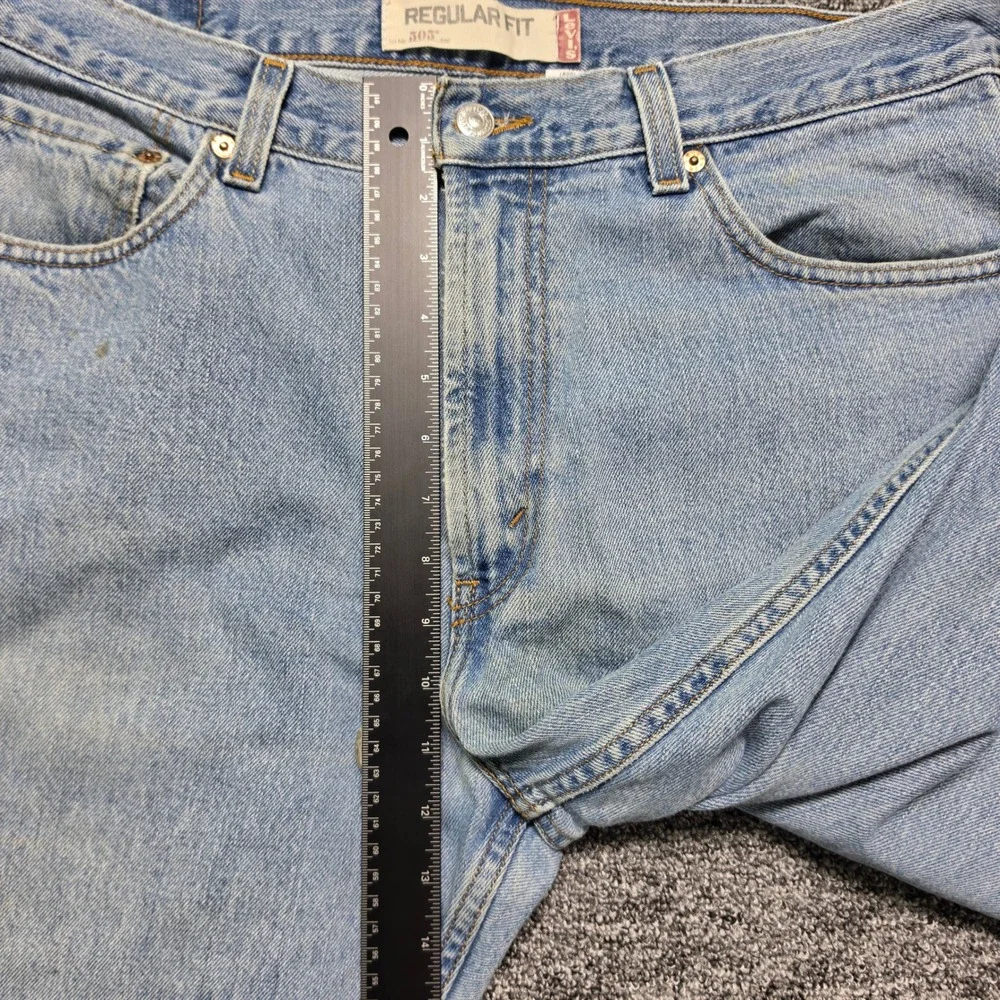 90s Vintage Distressed Straight Leg Jeans Mens 36x34 Blue Levis 505 Light Wash
